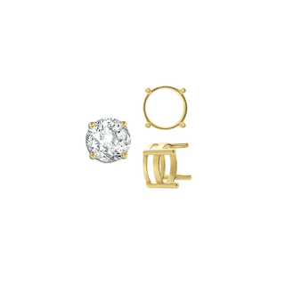 ITI NYC Four Prong Round Flat Wire Basket Settings in 18K Gold (2.00 mm - 9.25 mm)
