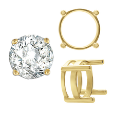 Load image into Gallery viewer, ITI NYC Four Prong Round Flat Wire Basket Settings in 14K Gold (2.00 mm - 9.25 mm)
