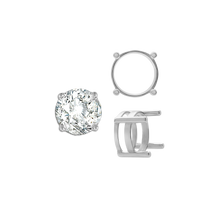 Load image into Gallery viewer, ITI NYC Four Prong Round Flat Wire Basket Settings in Sterling Silver (2.00 mm - 9.25 mm)
