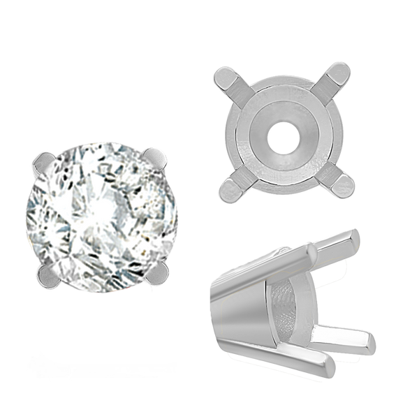 ITI NYC Four Prong Round Solid Base Settings in 14K Gold (4.00 mm - 8.00 mm)