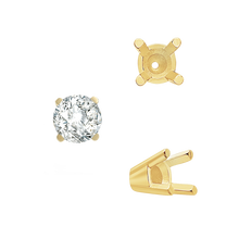 Load image into Gallery viewer, ITI NYC Four Prong Round Solid Base Settings in 18K Gold (4.00 mm - 8.00 mm)
