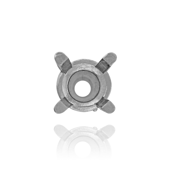 ITI NYC Four Prong Round Solid Base Settings in Sterling Silver (4.00 mm - 8.00 mm)