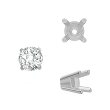 Load image into Gallery viewer, ITI NYC Four Prong Round Solid Base Settings in 18K Gold (4.00 mm - 8.00 mm)
