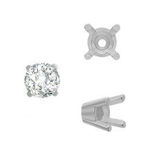 Load image into Gallery viewer, ITI NYC Four Prong Round Solid Base Settings in Sterling Silver (4.00 mm - 8.00 mm)
