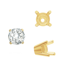 Load image into Gallery viewer, ITI NYC Four Prong Round Solid Base Settings in 18K Gold (4.00 mm - 8.00 mm)
