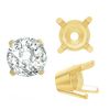 ITI NYC Four Prong Round Solid Base Settings in 18K Gold (4.00 mm - 8.00 mm)
