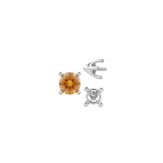 ITI NYC Four Prong Round Tapered Solitaire Settings in Sterling Silver (4.00 mm - 10.00 mm)