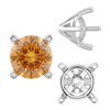 ITI NYC Four Prong Round Tapered Solitaire Settings in Sterling Silver (4.00 mm - 10.00 mm)