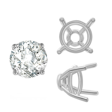 Load image into Gallery viewer, ITI NYC Four Prong Round Tapered Base Wire Basket Settings in 14K Gold (4.00 mm - 9.00 mm)
