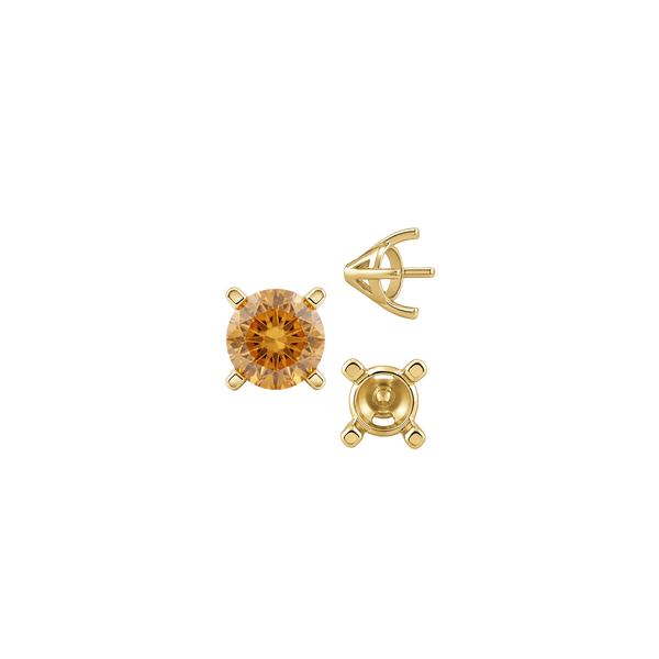ITI NYC Four Prong Round Tapered Solitaire Settings in 14K Gold (4.00 mm - 10.00 mm)