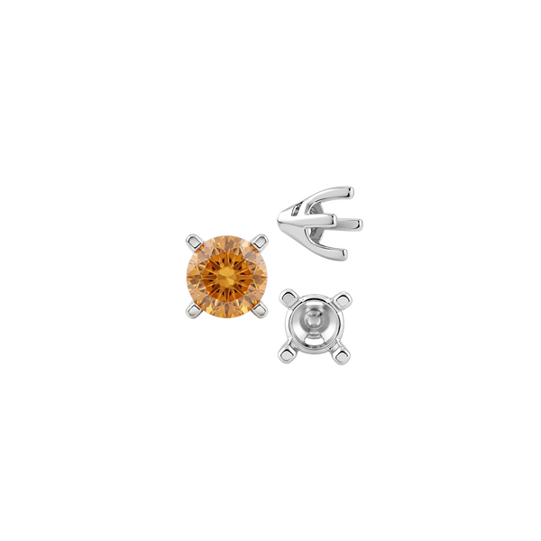 ITI NYC Four Prong Round Tapered Solitaire Settings in Sterling Silver (4.00 mm - 10.00 mm)
