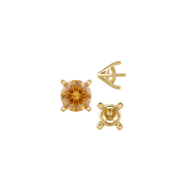 ITI NYC Four Prong Round Tapered Solitaire Settings in 14K Gold (4.00 mm - 10.00 mm)