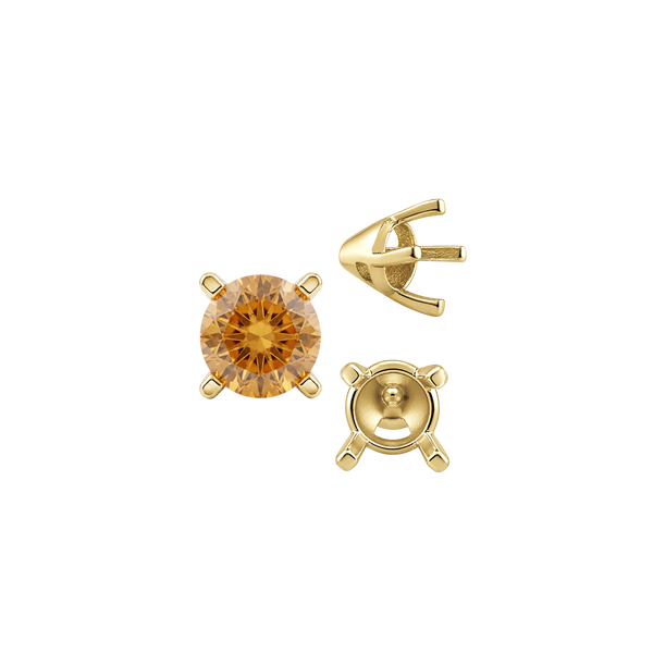 ITI NYC Four Prong Round Tapered Solitaire Settings in 14K Gold (4.00 mm - 10.00 mm)