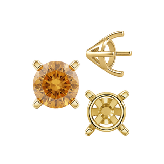 ITI NYC Four Prong Round Tapered Solitaire Settings in 14K Gold (4.00 mm - 10.00 mm)
