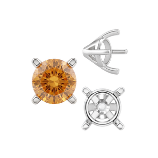 ITI NYC Four Prong Round Tapered Solitaire Settings in Sterling Silver (4.00 mm - 10.00 mm)