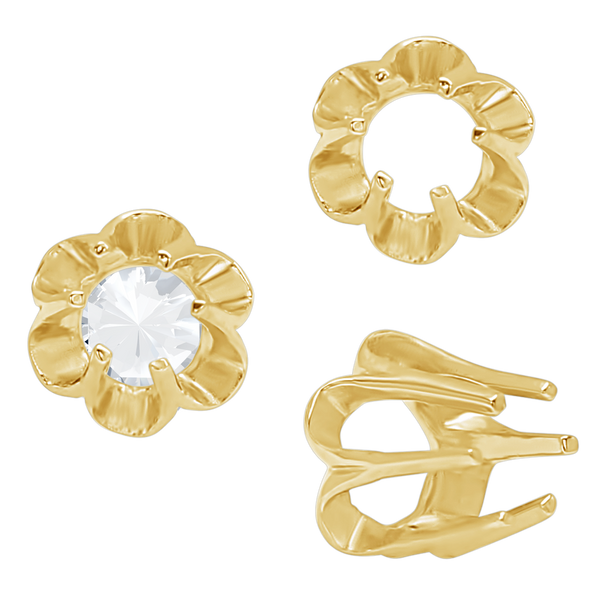ITI NYC Six Prong Round Scalloped Settings in 14K Gold (1.30 mm - 5.20 mm)