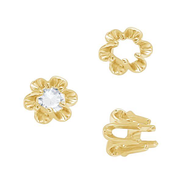 ITI NYC Six Prong Round Scalloped Settings in 14K Gold (1.30 mm - 5.20 mm)