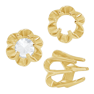 ITI NYC Six Prong Round Scalloped Settings in 14K Gold (1.30 mm - 5.20 mm)