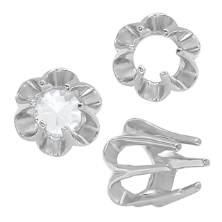 ITI NYC Six Prong Round Scalloped Settings in Sterling Silver (1.30 mm - 5.20 mm)