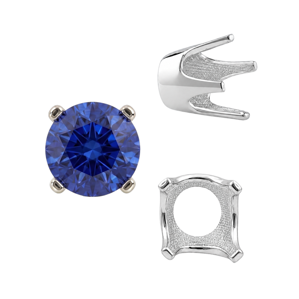 ITI NYC Four Prong Round Standard Settings in Sterling Silver (2.25 mm - 8.00 mm)