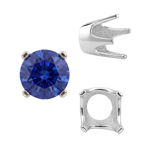 ITI NYC Four Prong Round Standard Settings in Sterling Silver (2.25 mm - 8.00 mm)