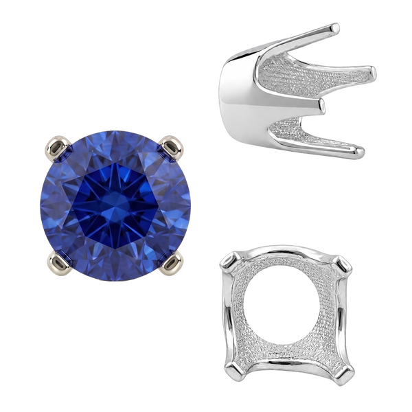 ITI NYC Four Prong Round Standard Settings in Sterling Silver (2.25 mm - 8.00 mm)