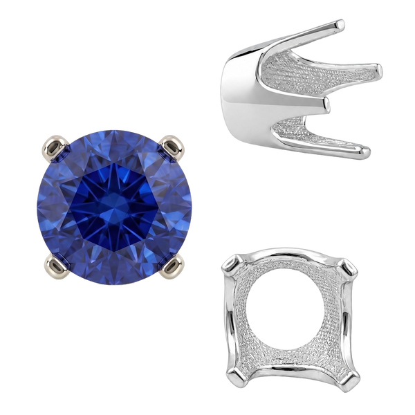 ITI NYC Four Prong Round Standard Settings in Sterling Silver (2.25 mm - 8.00 mm)