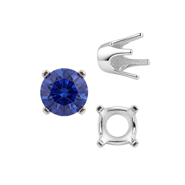 ITI NYC Four Prong Round Standard Settings in Sterling Silver (2.25 mm - 8.00 mm)