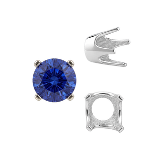 ITI NYC Four Prong Round Standard Settings in Sterling Silver (2.25 mm - 8.00 mm)