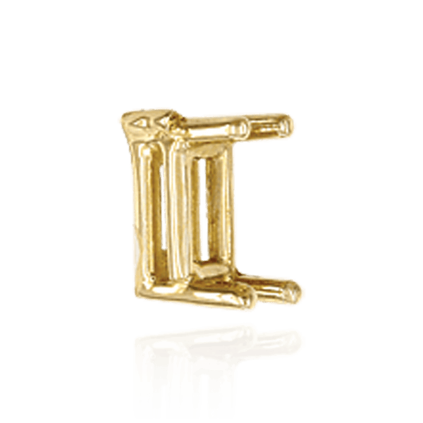 ITI NYC Straight Baguette Wire Basket Settings in 14K Gold (2.00 x 1.50 mm - 6.50 x 3.50 mm)