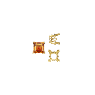 ITI NYC V-End Square Filigree Settings in 14K Gold (4.00 mm - 8.50 mm)