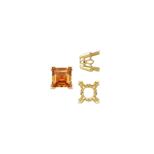 ITI NYC V-End Square Filigree Settings in 14K Gold (4.00 mm - 8.50 mm)