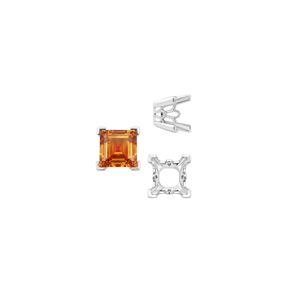 ITI NYC V-End Square Filigree Settings in Sterling Silver (4.00 mm - 8.50 mm)