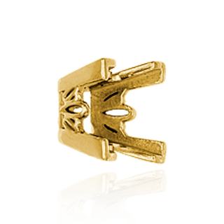 ITI NYC V-End Square Filigree Settings in 14K Gold (4.00 mm - 8.50 mm)