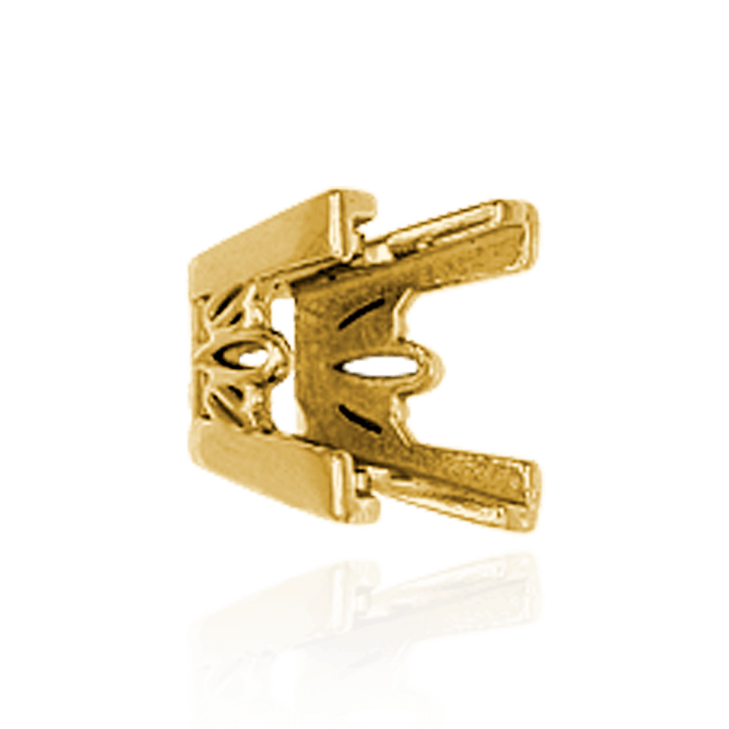 ITI NYC V-End Square Filigree Settings in 14K Gold (4.00 mm - 8.50 mm)