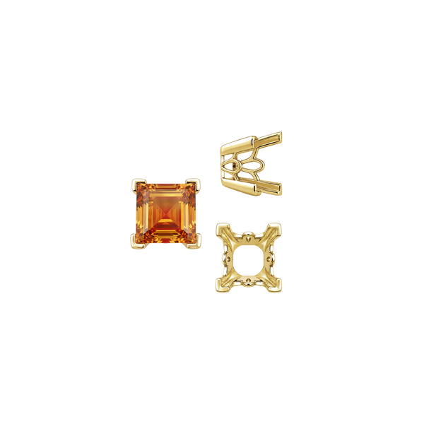 ITI NYC V-End Square Filigree Settings in 14K Gold (4.00 mm - 8.50 mm)