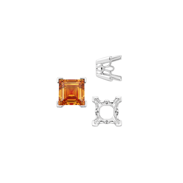 ITI NYC V-End Square Filigree Settings in Sterling Silver (4.00 mm - 8.50 mm)
