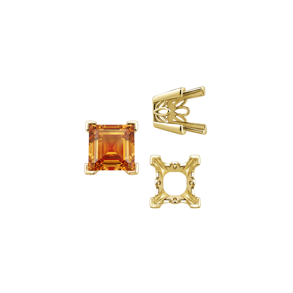 ITI NYC V-End Square Filigree Settings in 14K Gold (4.00 mm - 8.50 mm)