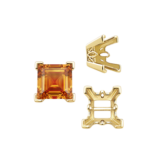 ITI NYC V-End Square Filigree Settings in 14K Gold (4.00 mm - 8.50 mm)