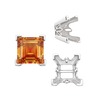 ITI NYC V-End Square Filigree Settings in Sterling Silver (4.00 mm - 8.50 mm)