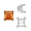 ITI NYC V-End Square Filigree Settings in Sterling Silver (4.00 mm - 8.50 mm)