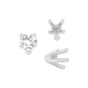 ITI NYC V-End Heart Shape Solitaire Settings in Sterling Silver (4.00 x 4.00 mm - 9.00 x 9.00 mm)