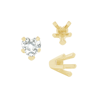 ITI NYC V-End Heart Shape Solitaire Settings in 14K Gold (4.00 x 4.00 mm - 11.50 x 10.25 mm)
