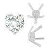 ITI NYC V-End Heart Shape Solitaire Settings in Sterling Silver (4.00 x 4.00 mm - 11.50 x 10.25 mm)