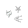ITI NYC V-End Heart Shape Solitaire Settings in Sterling Silver (4.00 x 4.00 mm - 9.00 x 9.00 mm)