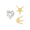 ITI NYC V-End Heart Shape Solitaire Settings in 18K Gold (4.00 x 4.00 mm - 9.00 x 9.00 mm)