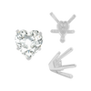 ITI NYC V-End Heart Shape Solitaire Settings in Sterling Silver (4.00 x 4.00 mm - 9.00 x 9.00 mm)