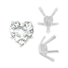 ITI NYC V-End Heart Shape Solitaire Settings in Sterling Silver (4.00 x 4.00 mm - 9.00 x 9.00 mm)