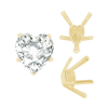 ITI NYC V-End Heart Shape Solitaire Settings in 18K Gold (4.00 x 4.00 mm - 9.00 x 9.00 mm)