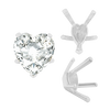 ITI NYC V-End Heart Shape Solitaire Settings in Sterling Silver (4.00 x 4.00 mm - 11.50 x 10.25 mm)